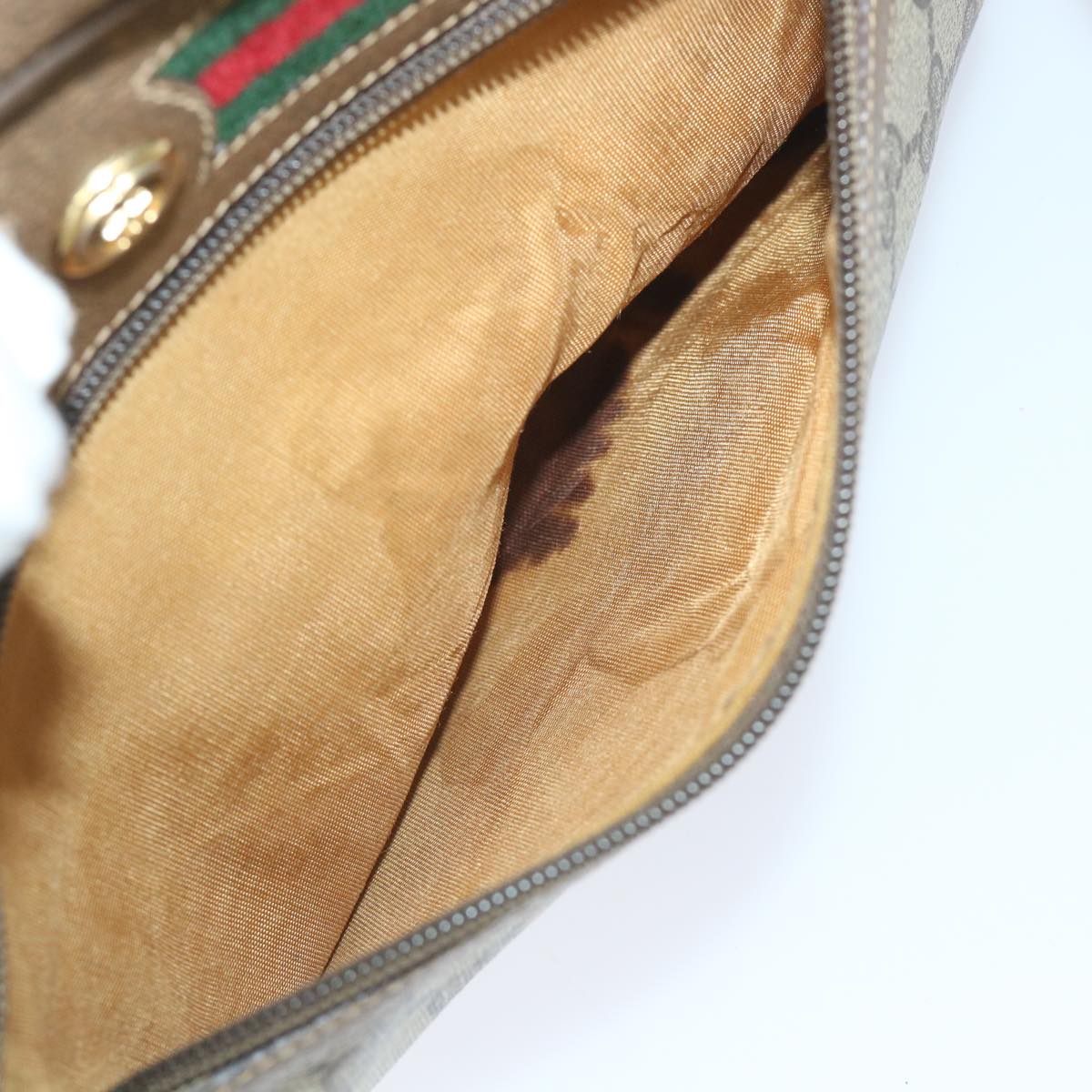 GUCCI GG Supreme Web Sherry Line Shoulder Bag Beige Red 56 02 087 bs9230