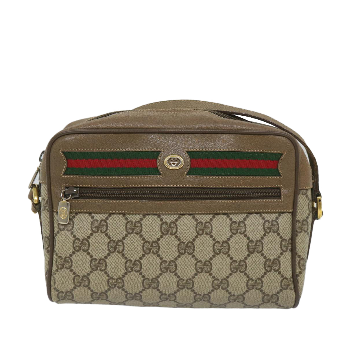 GUCCI GG Supreme Web Sherry Line Shoulder Bag Beige Red 56 02 087 bs9230
