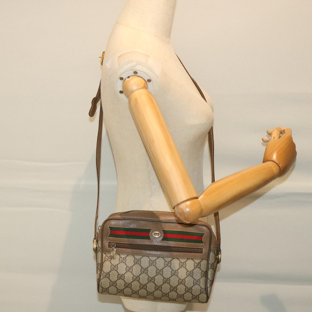 GUCCI GG Supreme Web Sherry Line Shoulder Bag Beige Red 56 02 087 bs9230