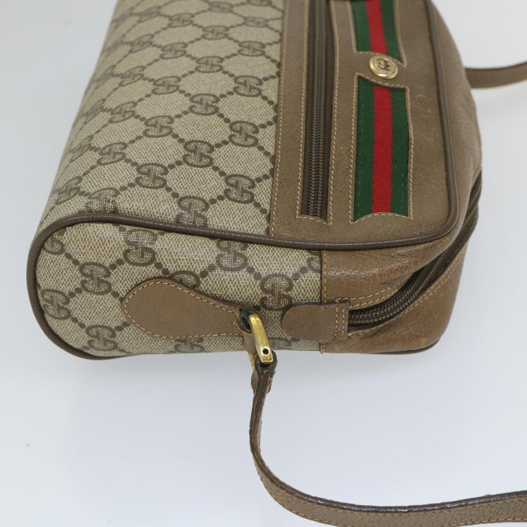 GUCCI GG Supreme Web Sherry Line Shoulder Bag Beige Red 56 02 087 bs9230