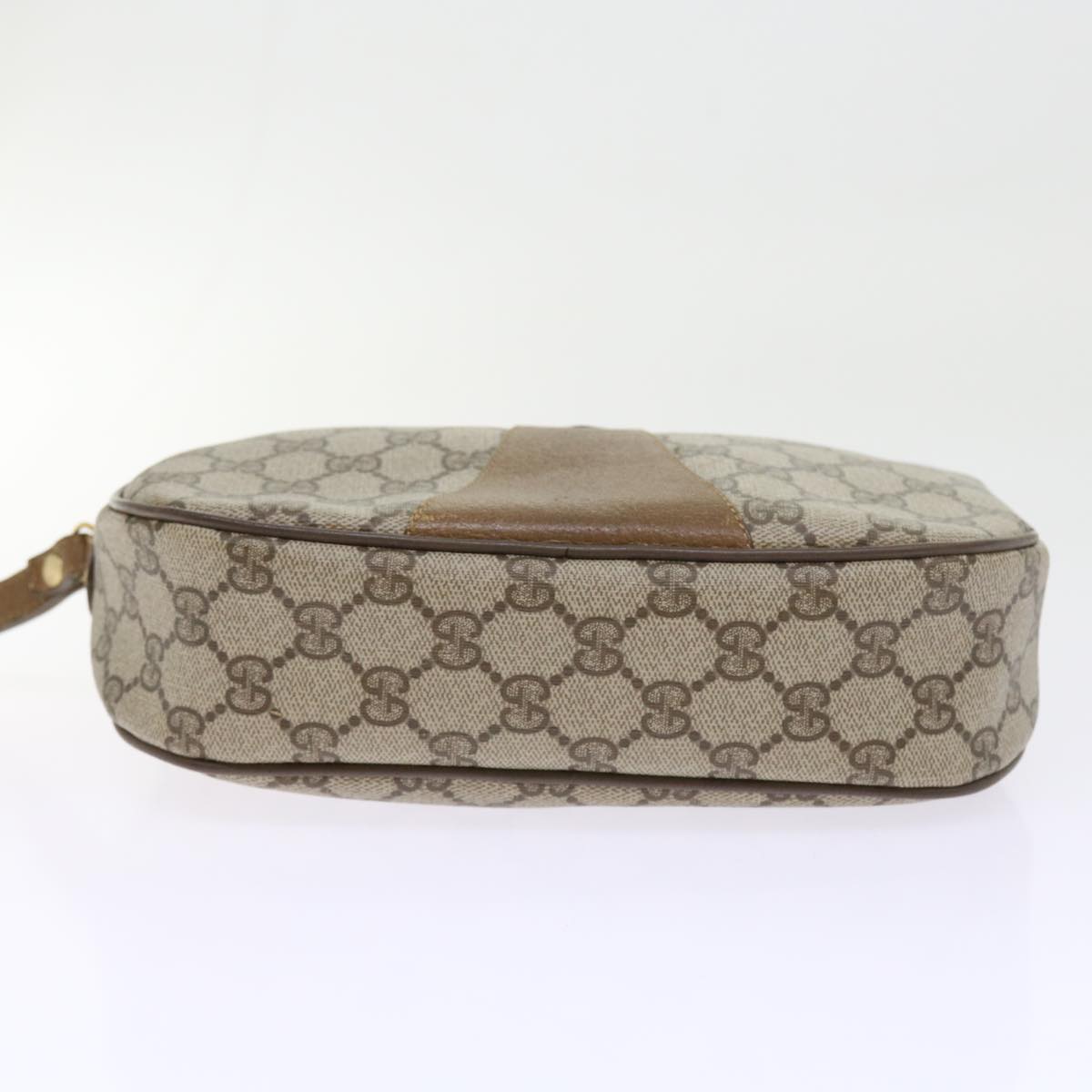 GUCCI GG Supreme Web Sherry Line Clutch Bag Beige Red 89 01 034 bs9231
