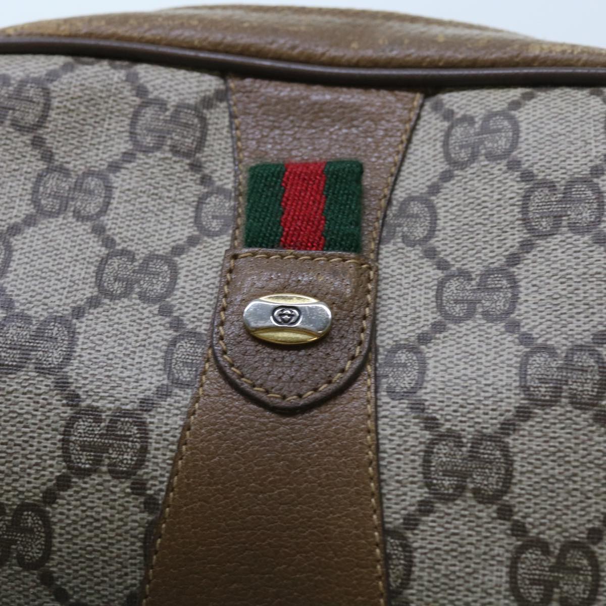 GUCCI GG Supreme Web Sherry Line Clutch Bag Beige Red 89 01 034 bs9231