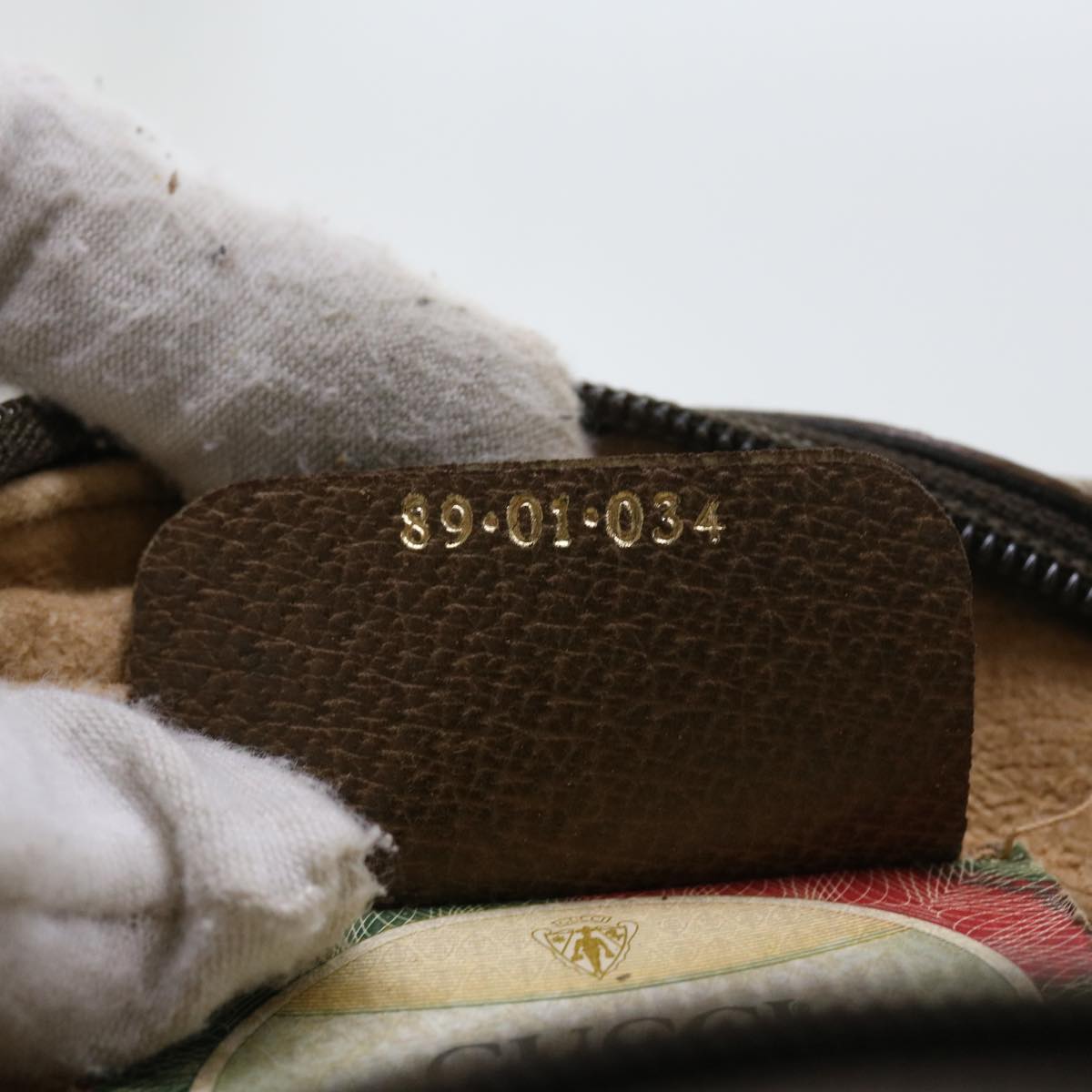 GUCCI GG Supreme Web Sherry Line Clutch Bag Beige Red 89 01 034 bs9231