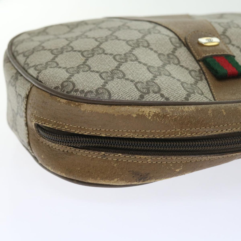 GUCCI GG Supreme Web Sherry Line Clutch Bag Beige Red 89 01 034 bs9231