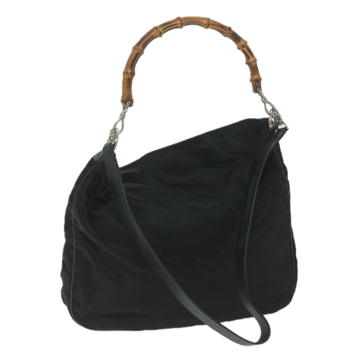 GUCCI Bamboo Shoulder Bag Nylon 2way Black bs9242
