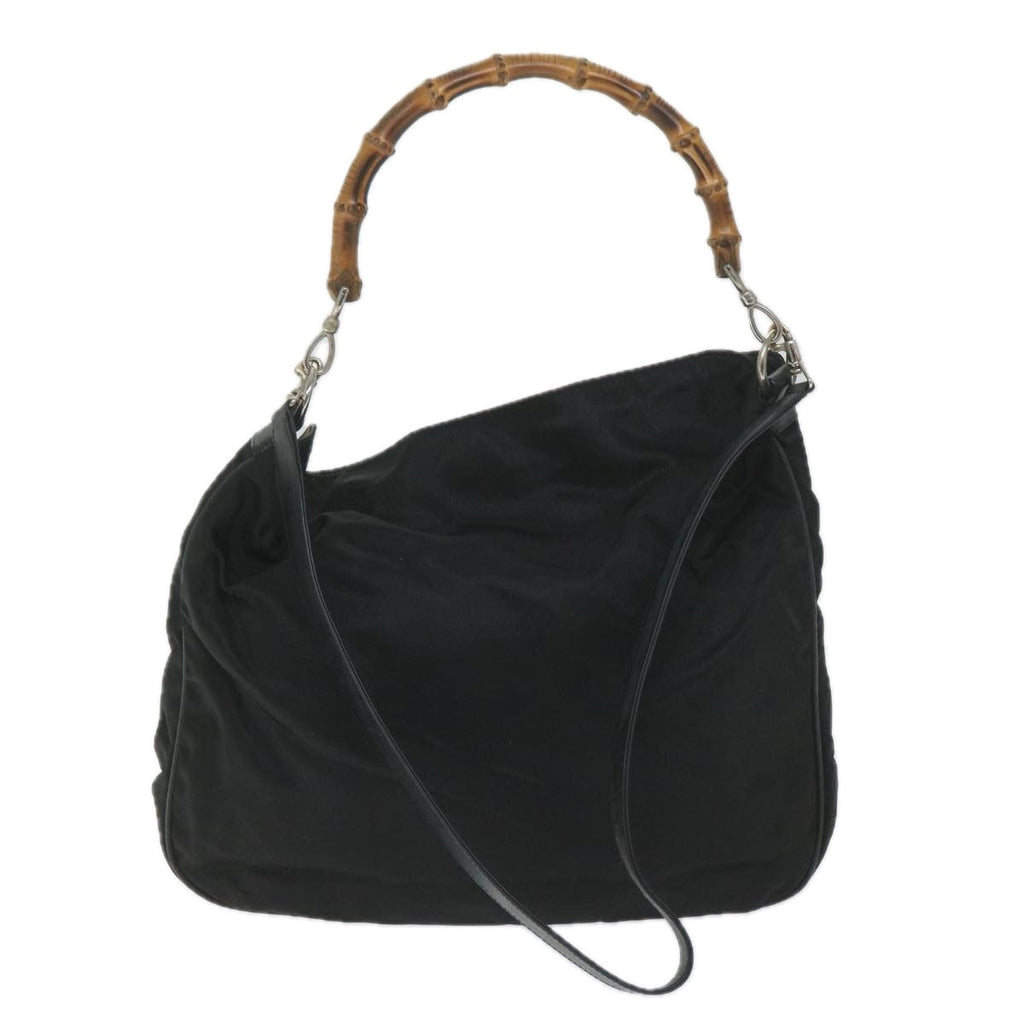 GUCCI Bamboo Shoulder Bag Nylon 2way Black bs9242