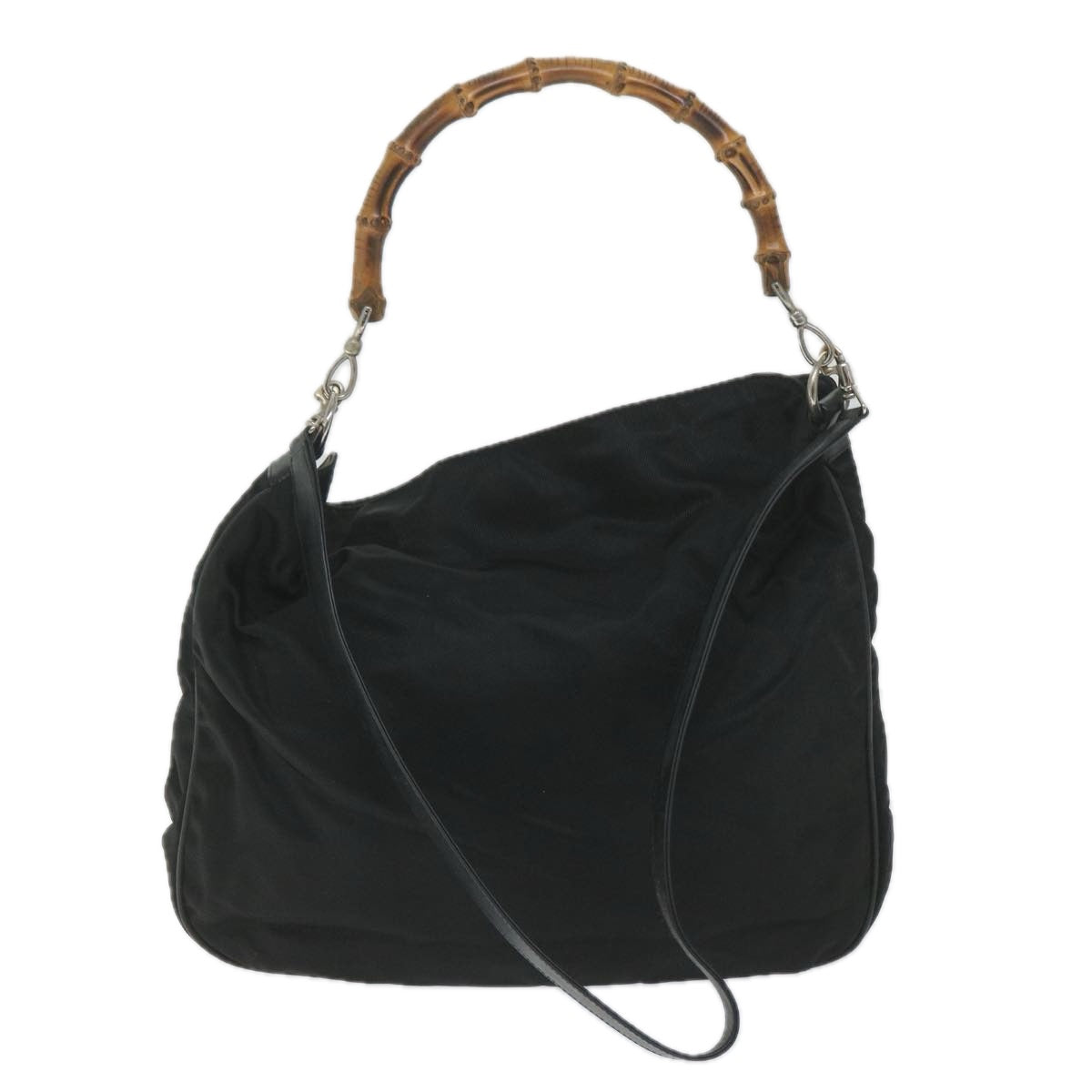 GUCCI Bamboo Shoulder Bag Nylon 2way Black bs9242