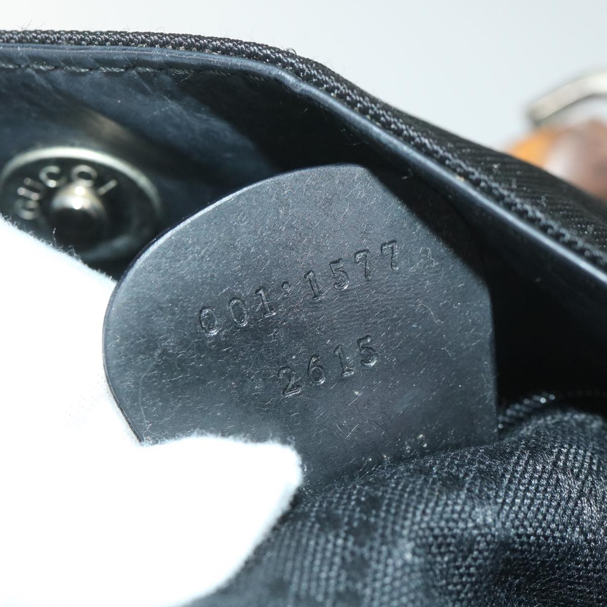GUCCI Bamboo Shoulder Bag Nylon 2way Black bs9242