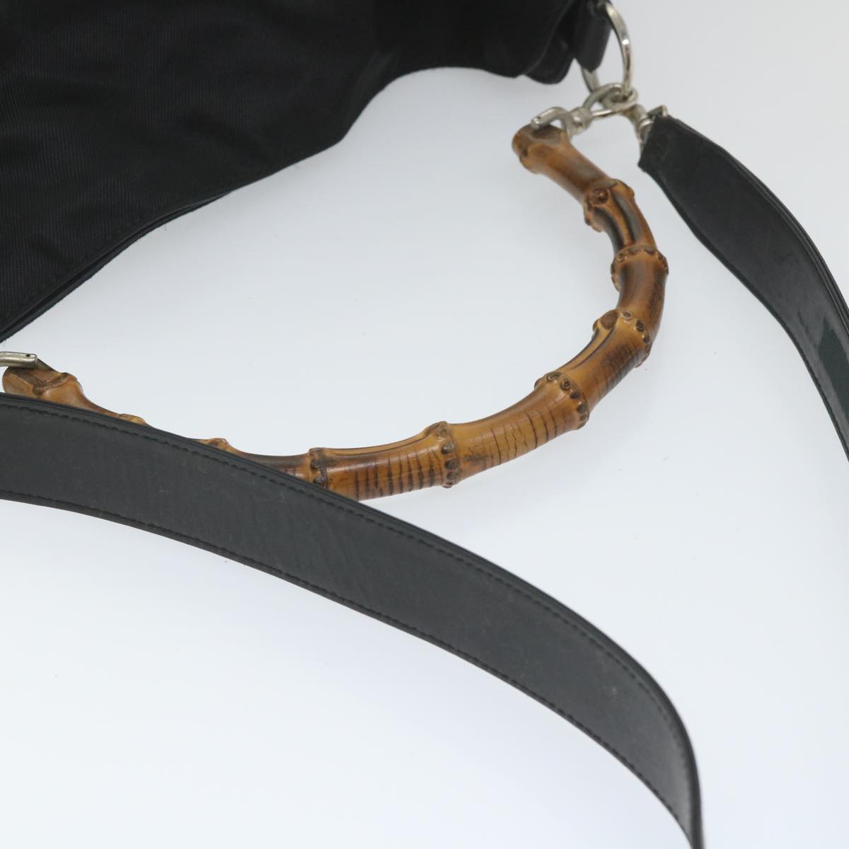 GUCCI Bamboo Shoulder Bag Nylon 2way Black bs9242