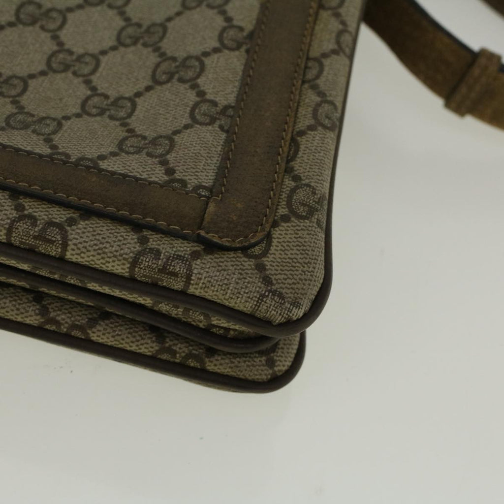 GUCCI GG Canvas Web Sherry Line Shoulder Bag PVC Leather Beige Green bs9253