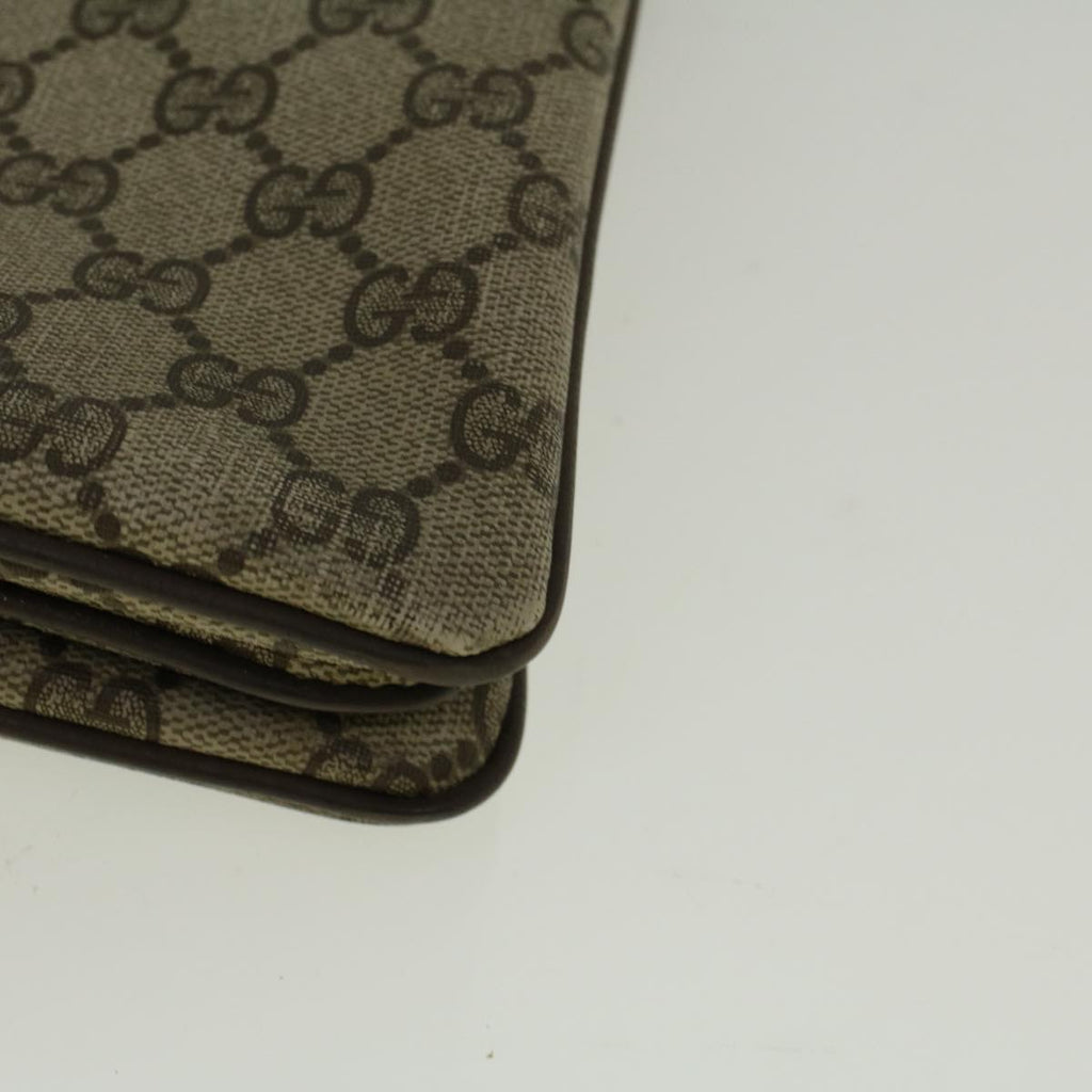 GUCCI GG Canvas Web Sherry Line Shoulder Bag PVC Leather Beige Green bs9253