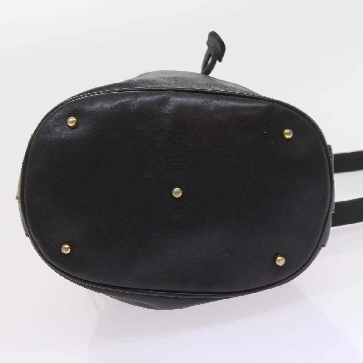 GUCCI Bamboo Shoulder Bag Leather 2way Black 001 2865 1657 bs9276