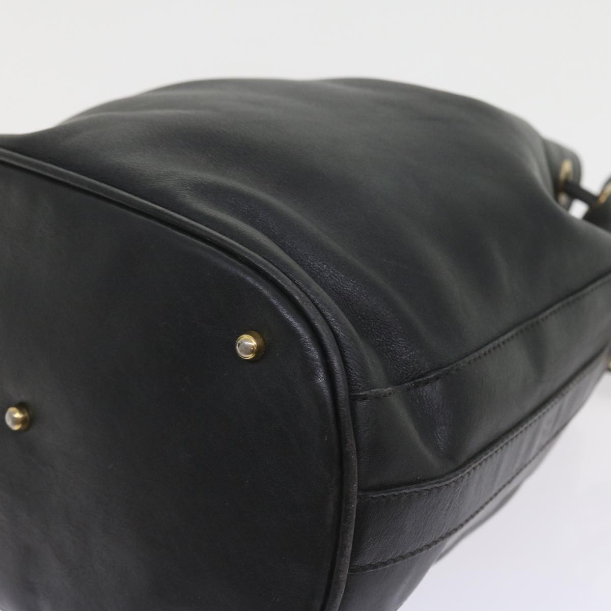 GUCCI Bamboo Shoulder Bag Leather 2way Black 001 2865 1657 bs9276
