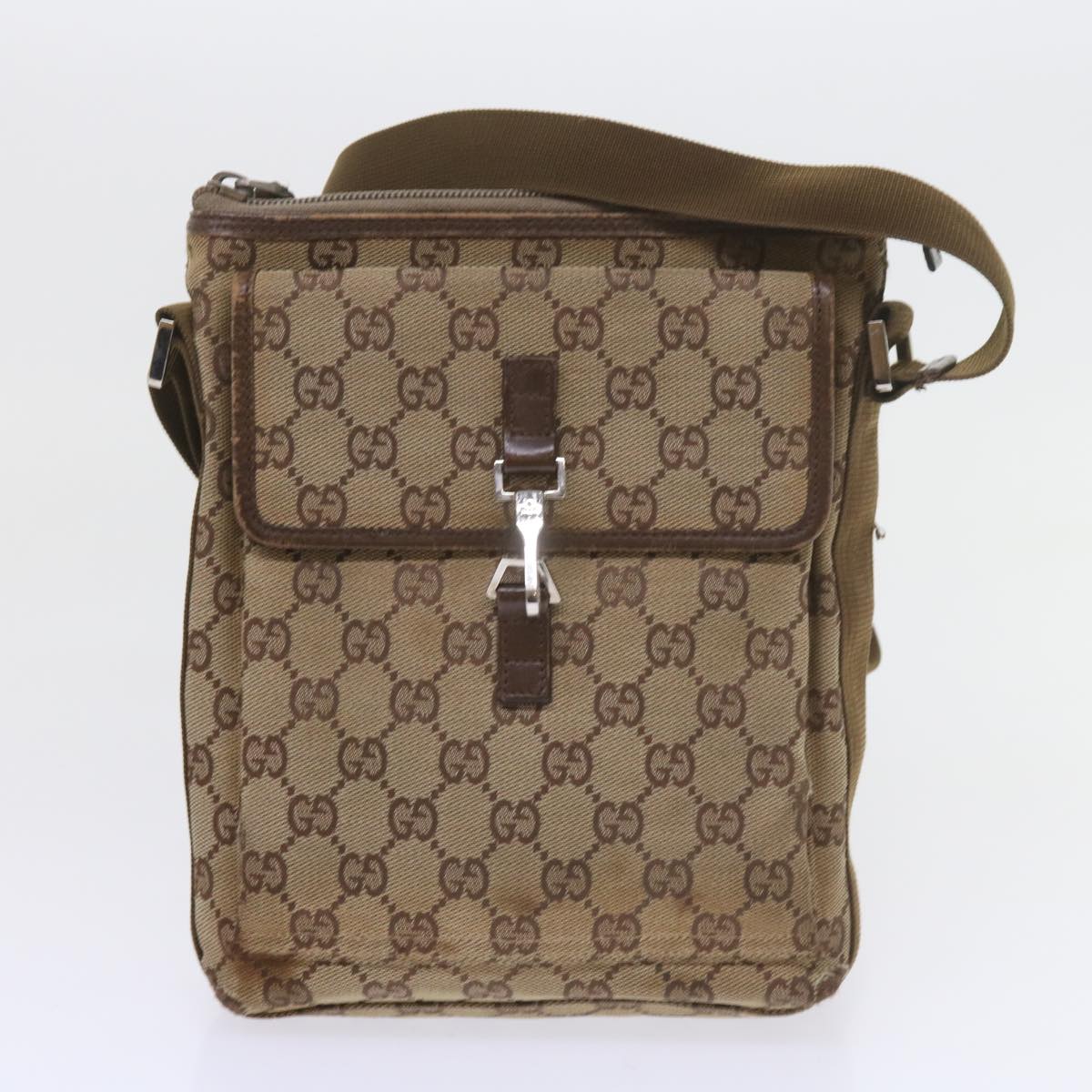 GUCCI GG Canvas Web Sherry Line Shoulder Bag 2Set Beige Green Red bs9278