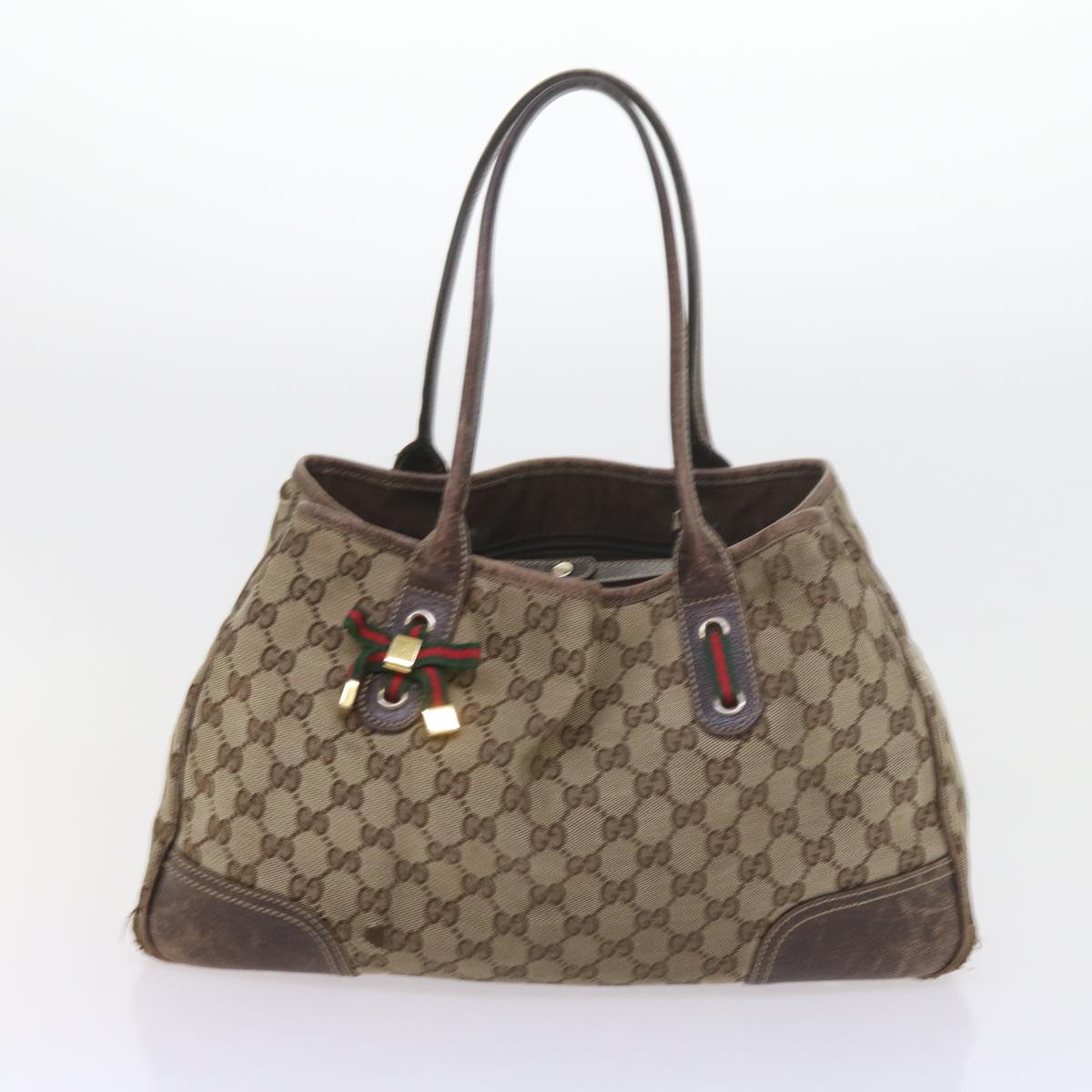 GUCCI GG Canvas Web Sherry Line Shoulder Bag 2Set Beige Green Red bs9278