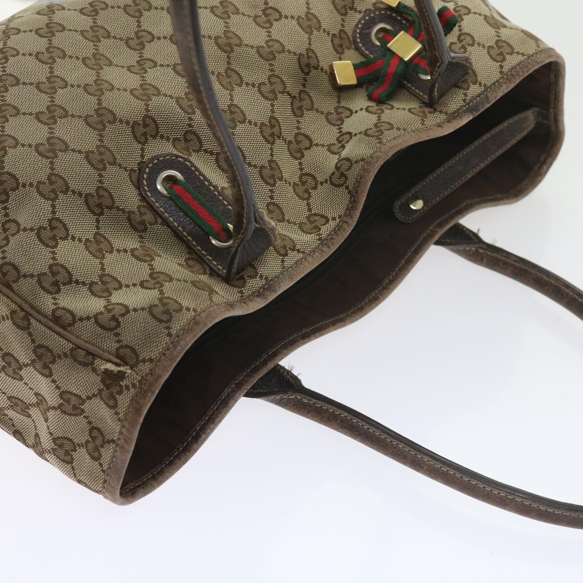 GUCCI GG Canvas Web Sherry Line Shoulder Bag 2Set Beige Green Red bs9278
