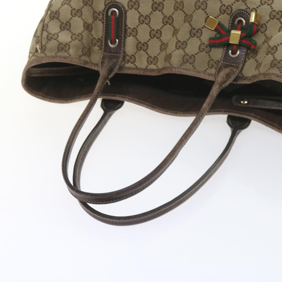GUCCI GG Canvas Web Sherry Line Shoulder Bag 2Set Beige Green Red bs9278