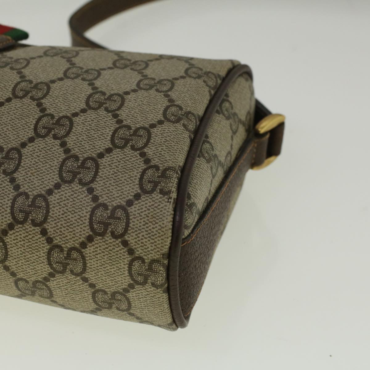 GUCCI GG Supreme Web Sherry Line Shoulder Bag Beige Red 89 02 018 bs9379