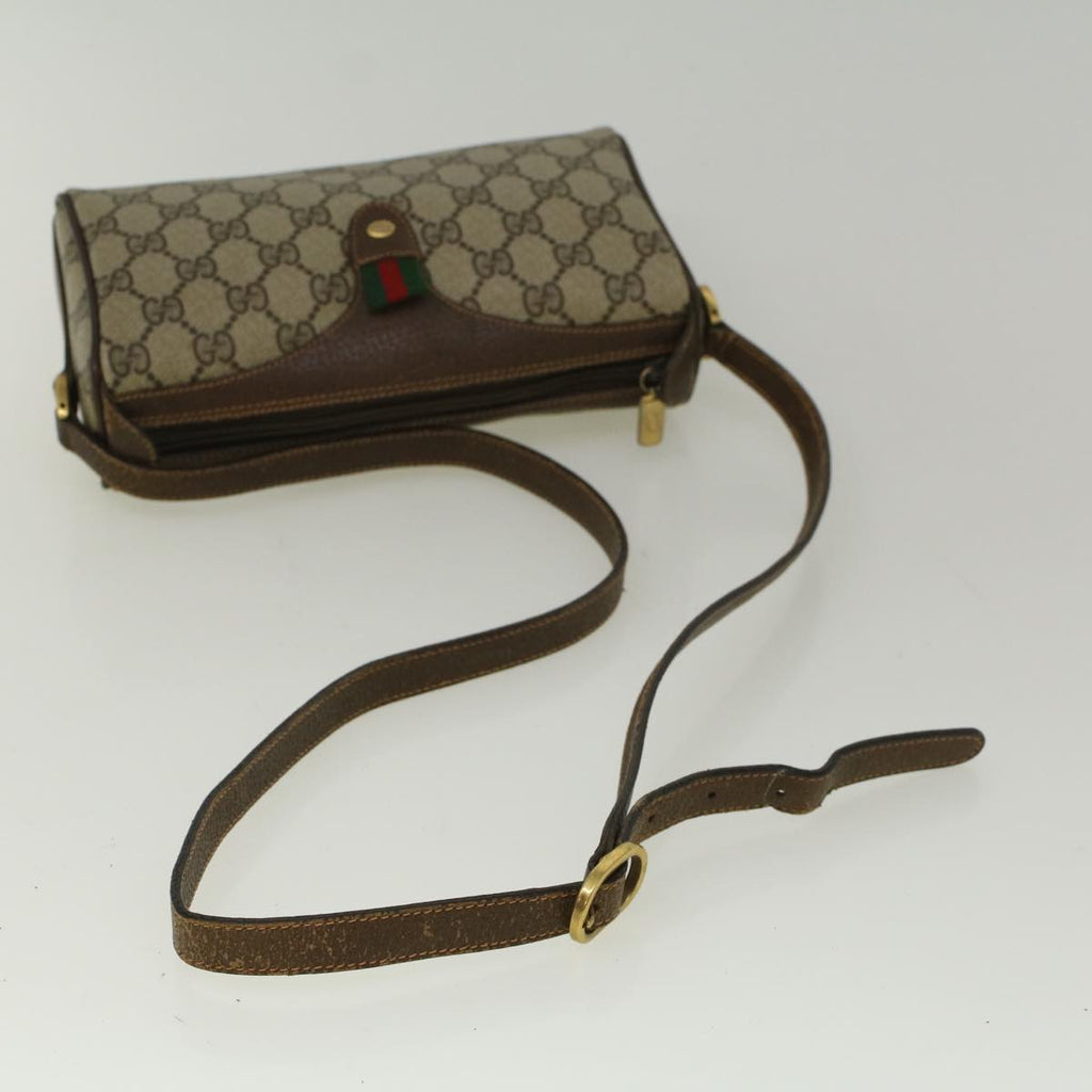 GUCCI GG Supreme Web Sherry Line Shoulder Bag Beige Red 89 02 018 bs9379