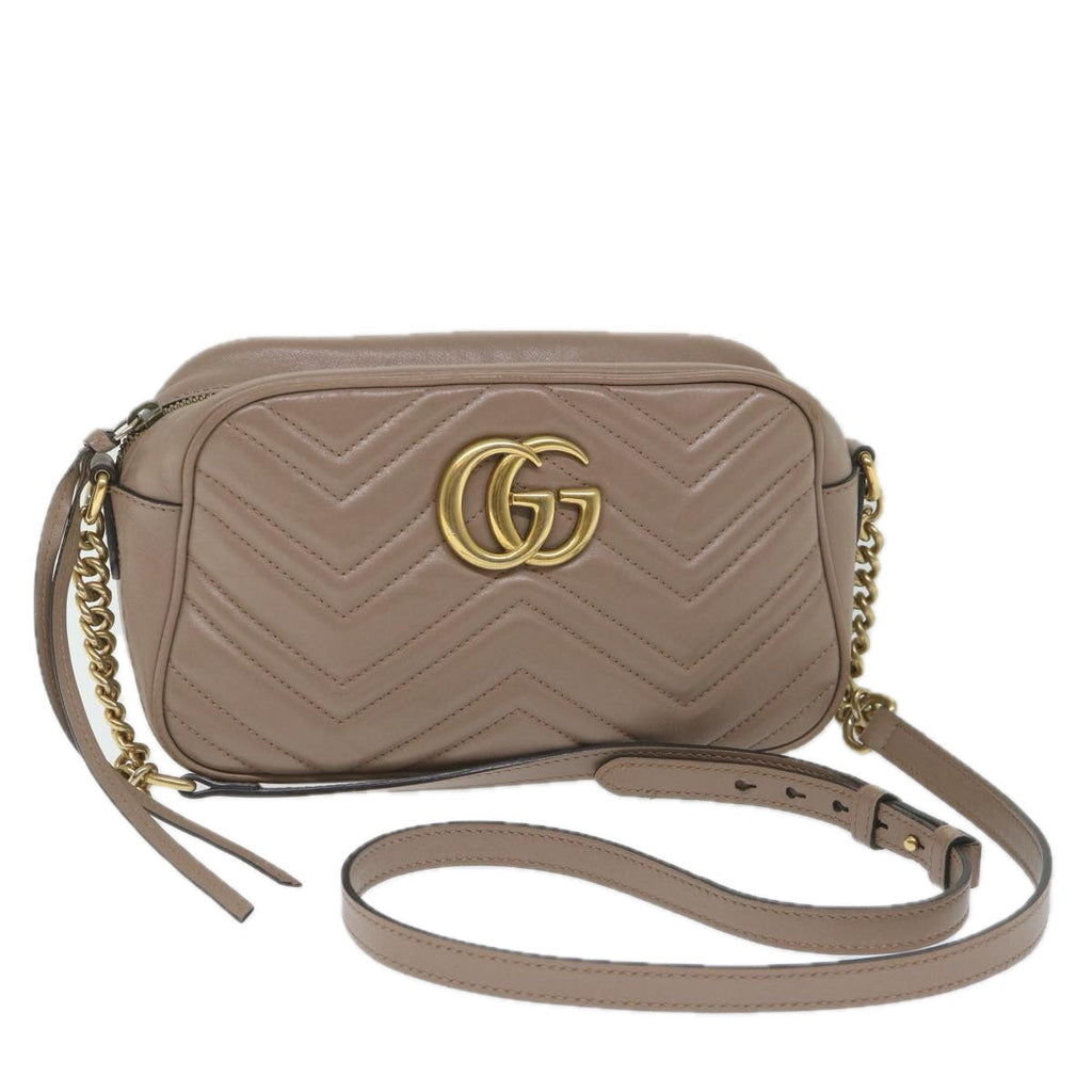 GUCCI GG Marmont Shoulder Bag Beige 447632 bs9395