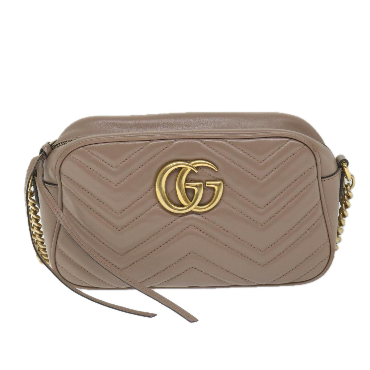 GUCCI GG Marmont Shoulder Bag Beige 447632 bs9395