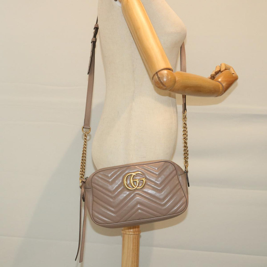 GUCCI GG Marmont Shoulder Bag Beige 447632 bs9395