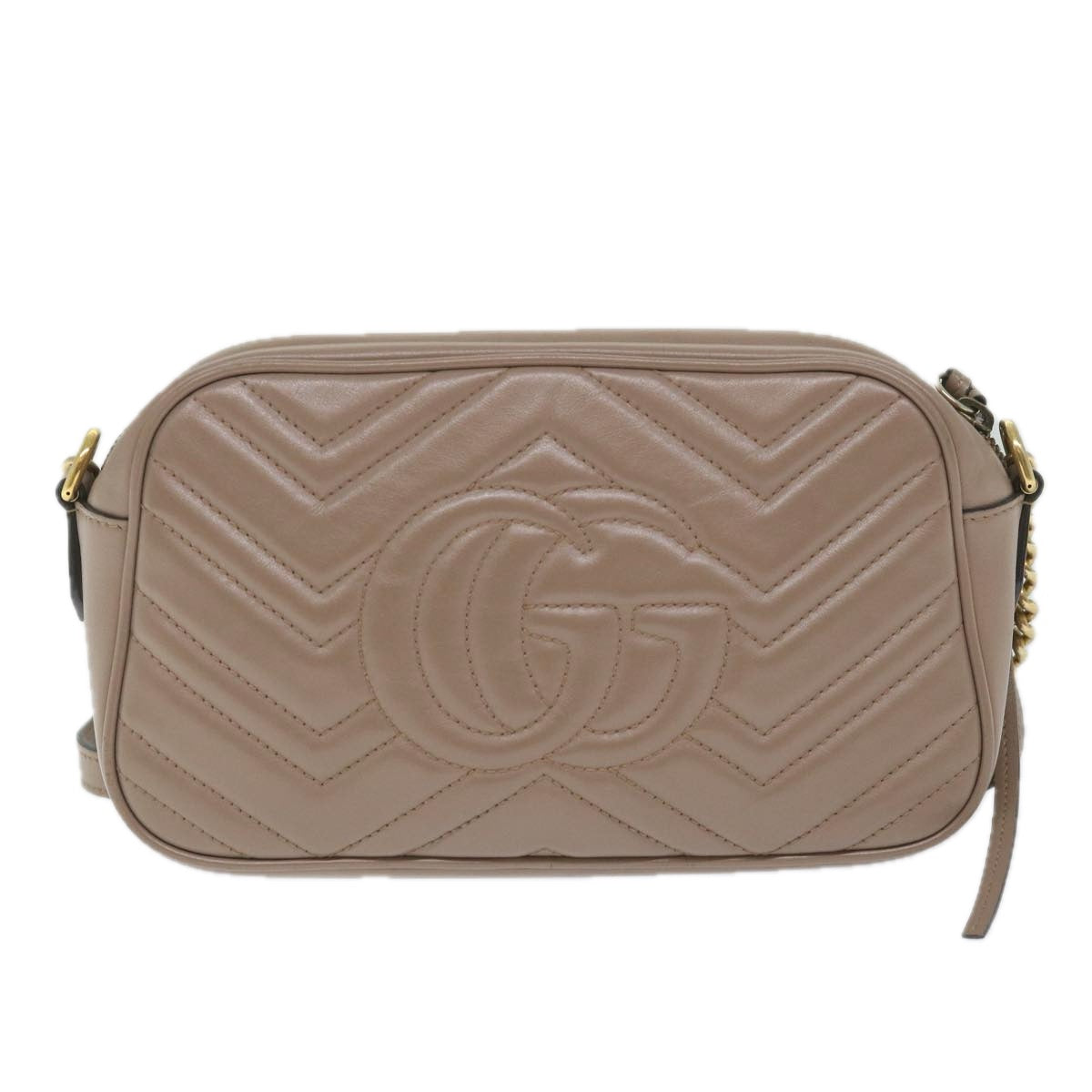 GUCCI GG Marmont Shoulder Bag Beige 447632 bs9395