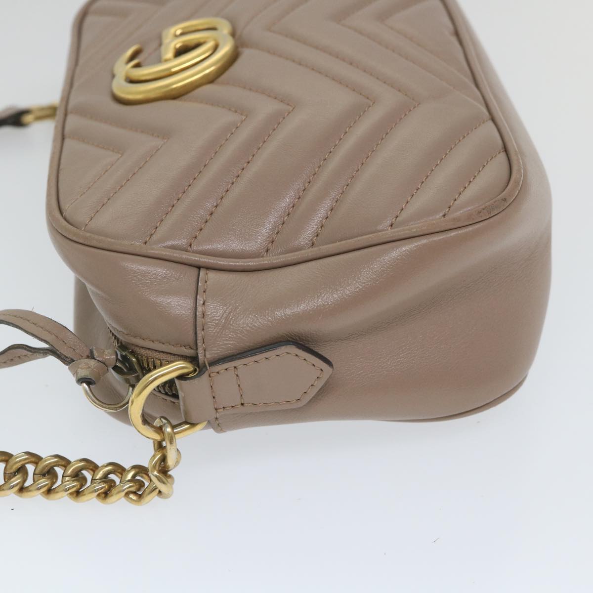 GUCCI GG Marmont Shoulder Bag Beige 447632 bs9395