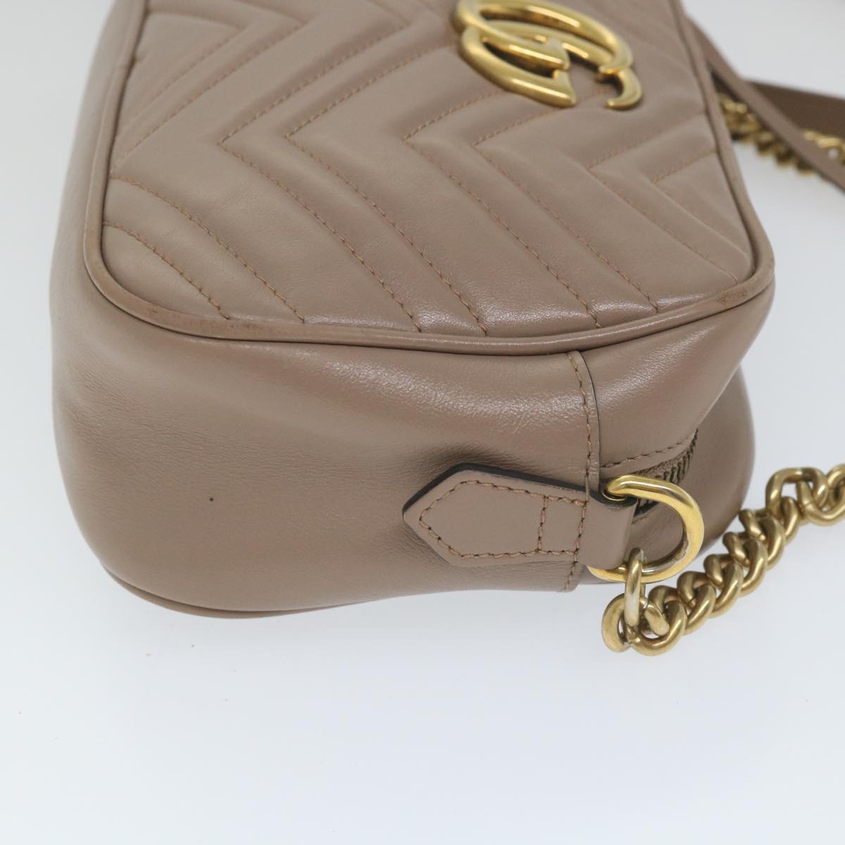 GUCCI GG Marmont Shoulder Bag Beige 447632 bs9395