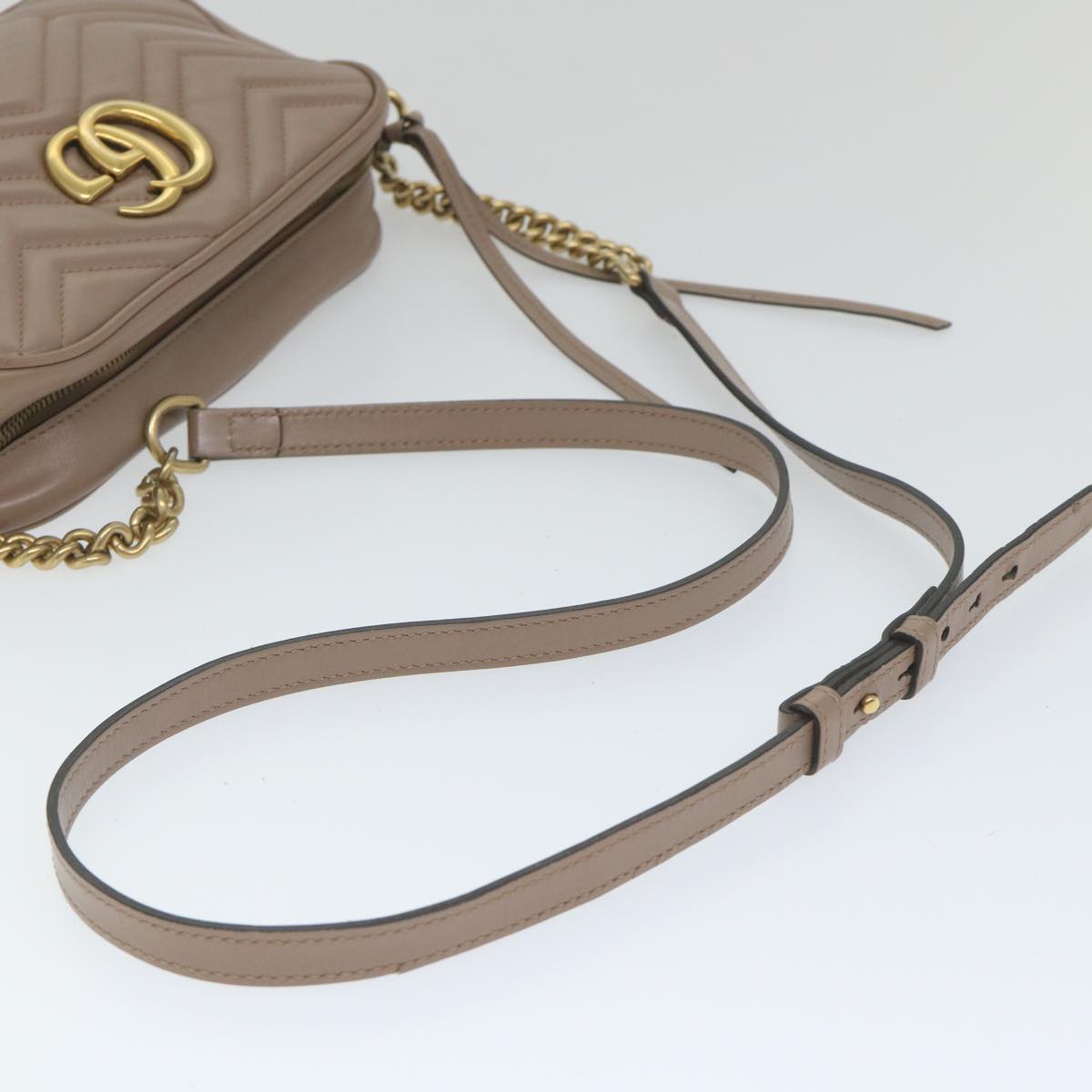 GUCCI GG Marmont Shoulder Bag Beige 447632 bs9395