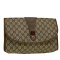 GUCCI GG Supreme Web Sherry Line Clutch Bag Red Beige 89 01 031 bs9444
