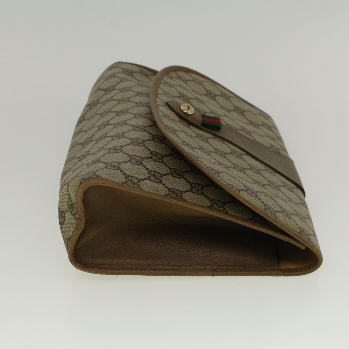 GUCCI GG Supreme Web Sherry Line Clutch Bag Red Beige 89 01 031 bs9444