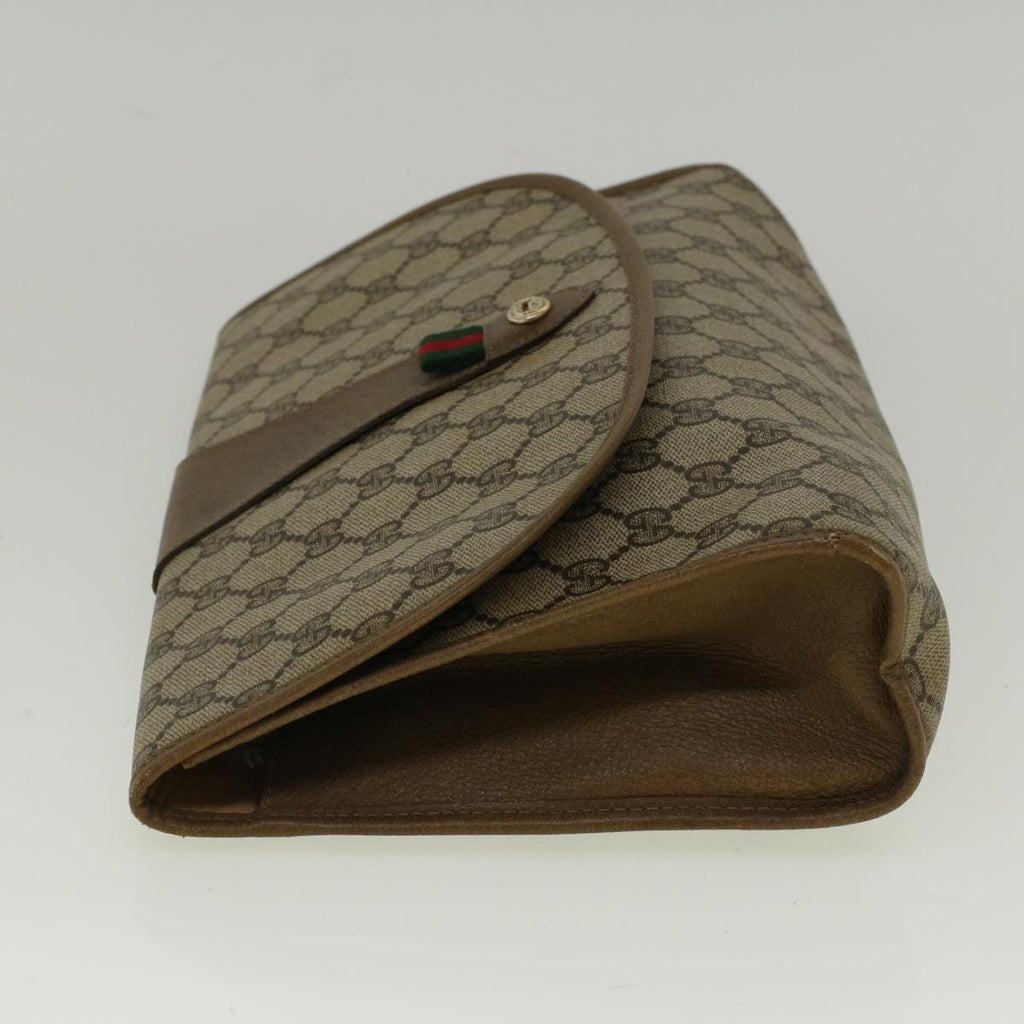 GUCCI GG Supreme Web Sherry Line Clutch Bag Red Beige 89 01 031 bs9444