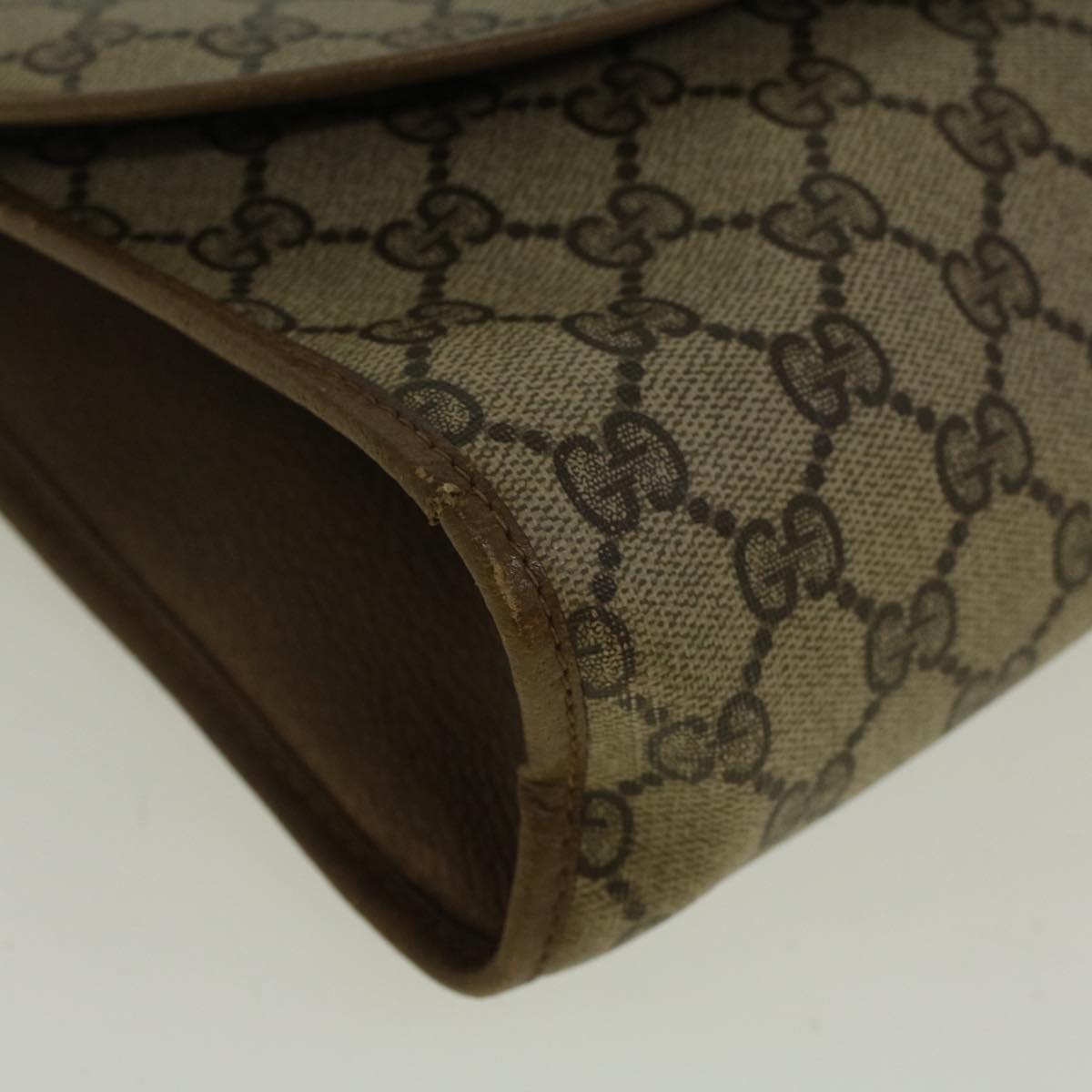 GUCCI GG Supreme Web Sherry Line Clutch Bag Red Beige 89 01 031 bs9444