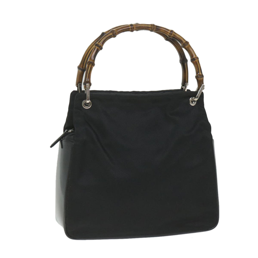 GUCCI Bamboo Shoulder Bag Canvas Black 000 0580 0166 bs9446