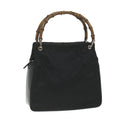 GUCCI Bamboo Shoulder Bag Canvas Black 000 0580 0166 bs9446