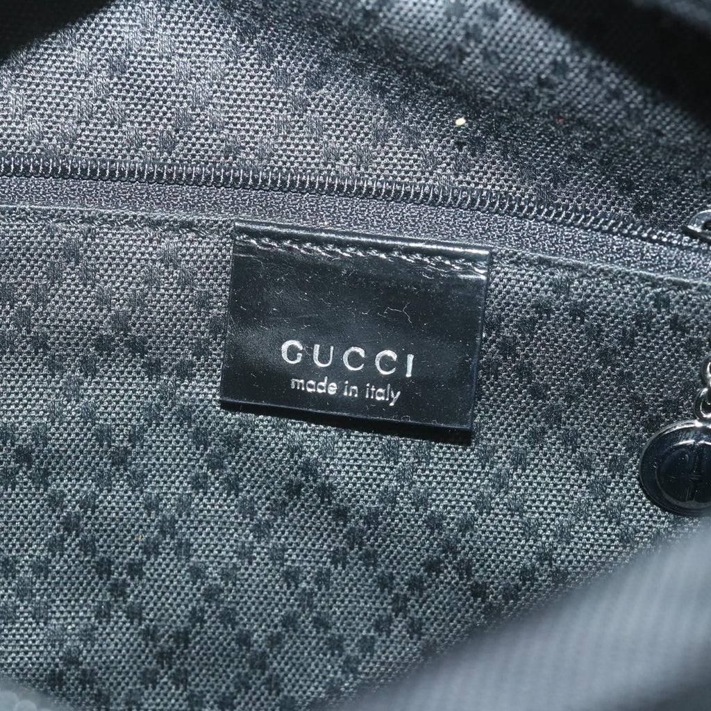 GUCCI Bamboo Shoulder Bag Canvas Black 000 0580 0166 bs9446