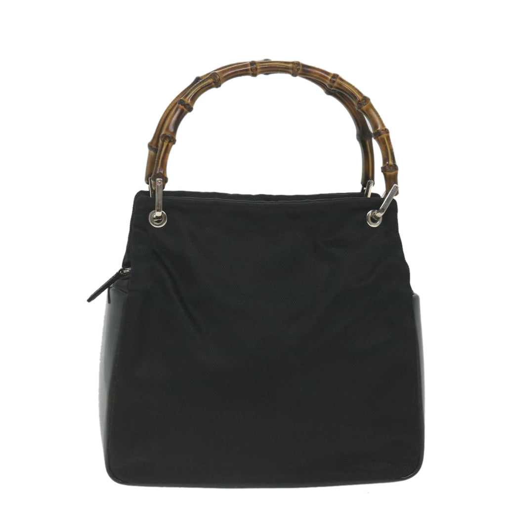 GUCCI Bamboo Shoulder Bag Canvas Black 000 0580 0166 bs9446