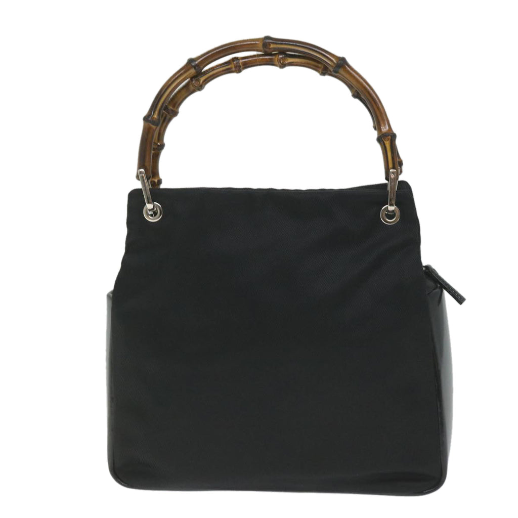 GUCCI Bamboo Shoulder Bag Canvas Black 000 0580 0166 bs9446