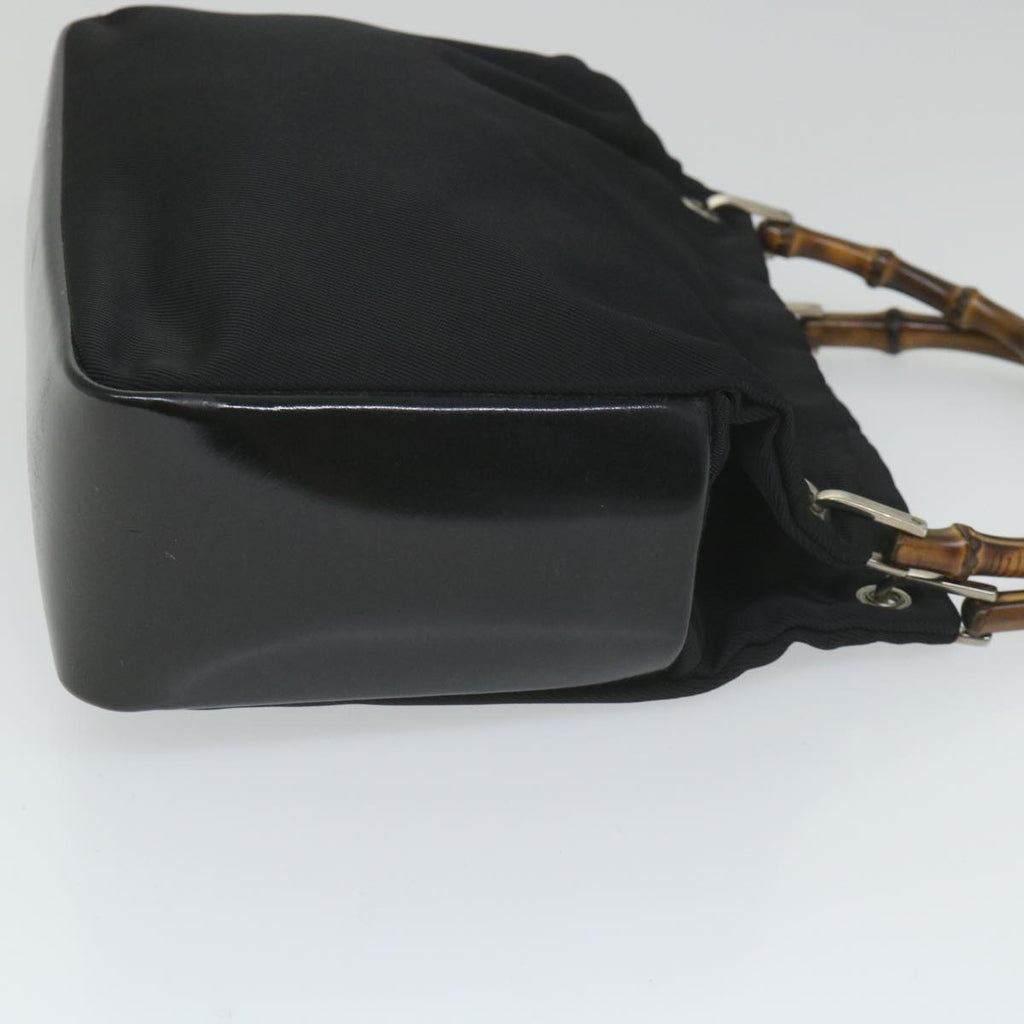 GUCCI Bamboo Shoulder Bag Canvas Black 000 0580 0166 bs9446