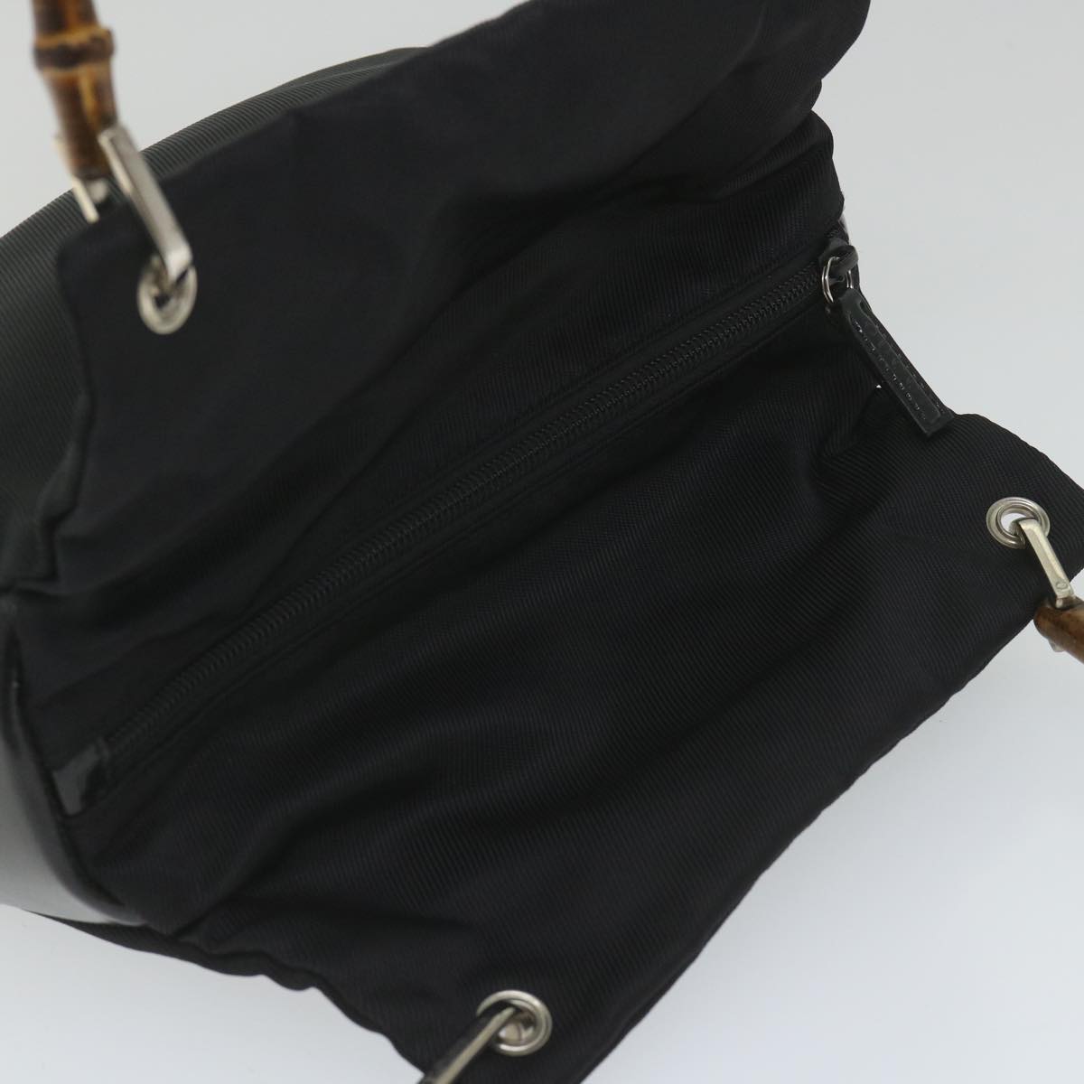 GUCCI Bamboo Shoulder Bag Canvas Black 000 0580 0166 bs9446