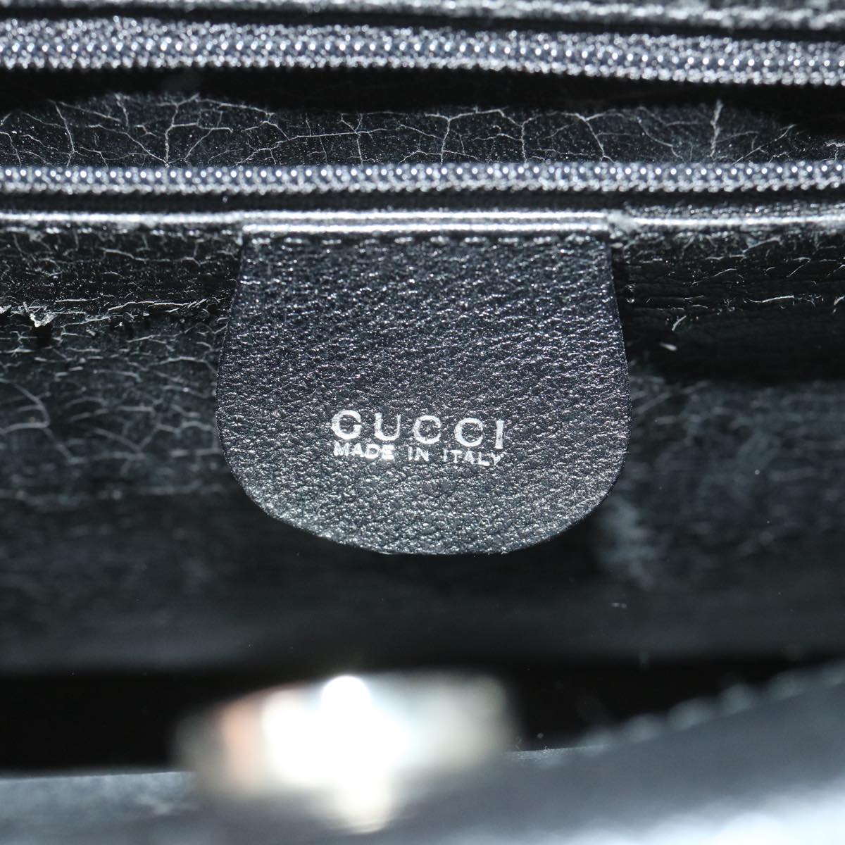 GUCCI Hand Bag Leather Black 002 2865 1313 bs9482
