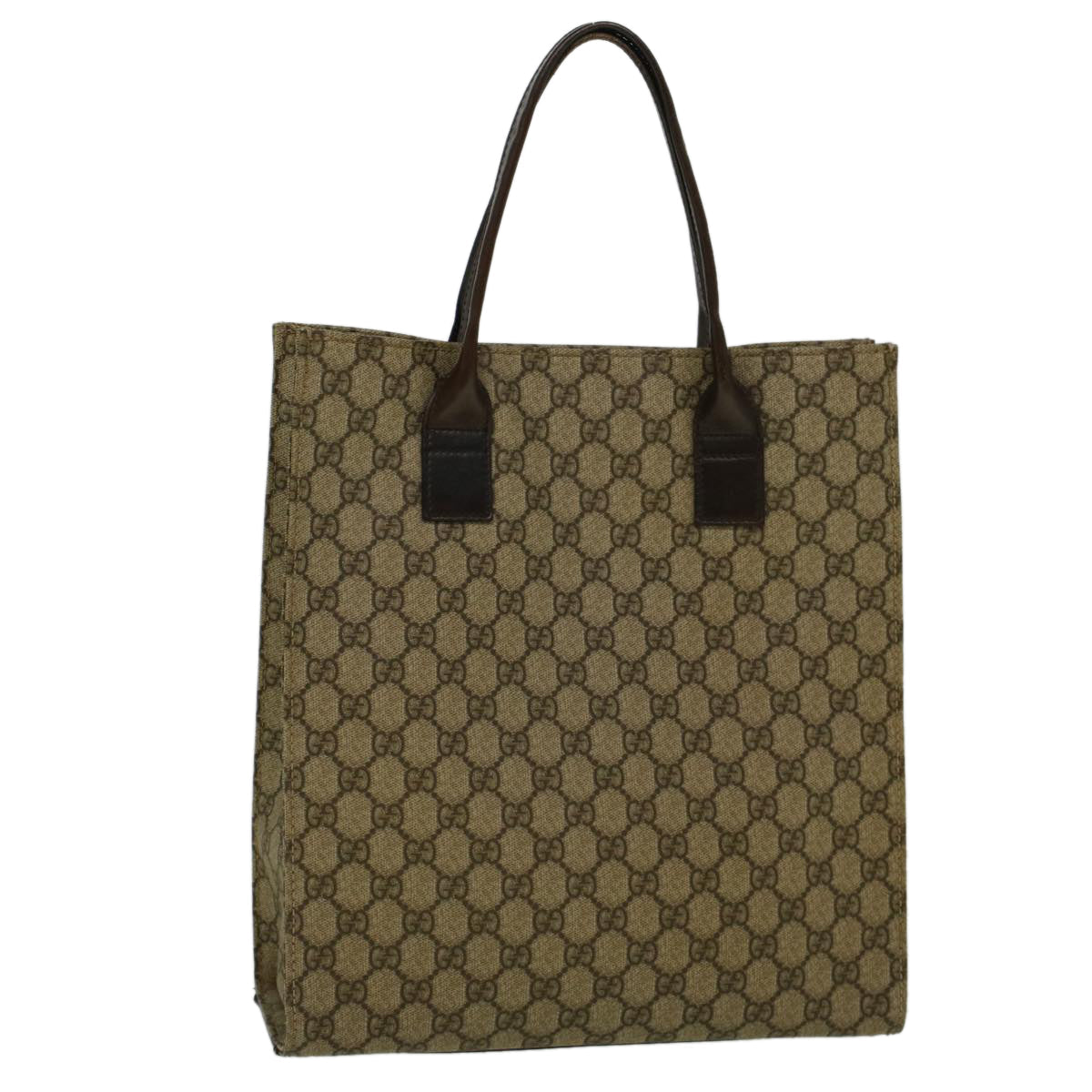 GUCCI GG Supreme Tote Bag PVC Leather Beige 91249 bs9532
