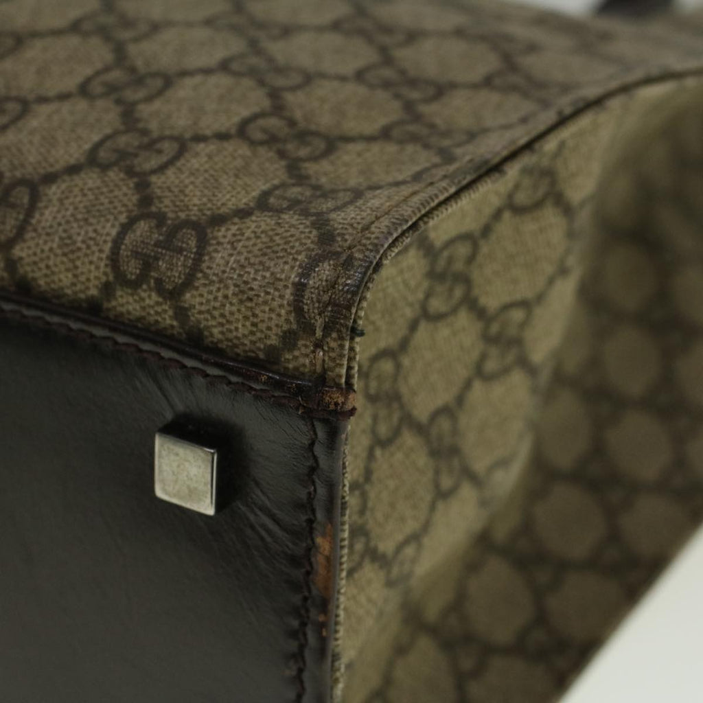 GUCCI GG Supreme Tote Bag PVC Leather Beige 91249 bs9532