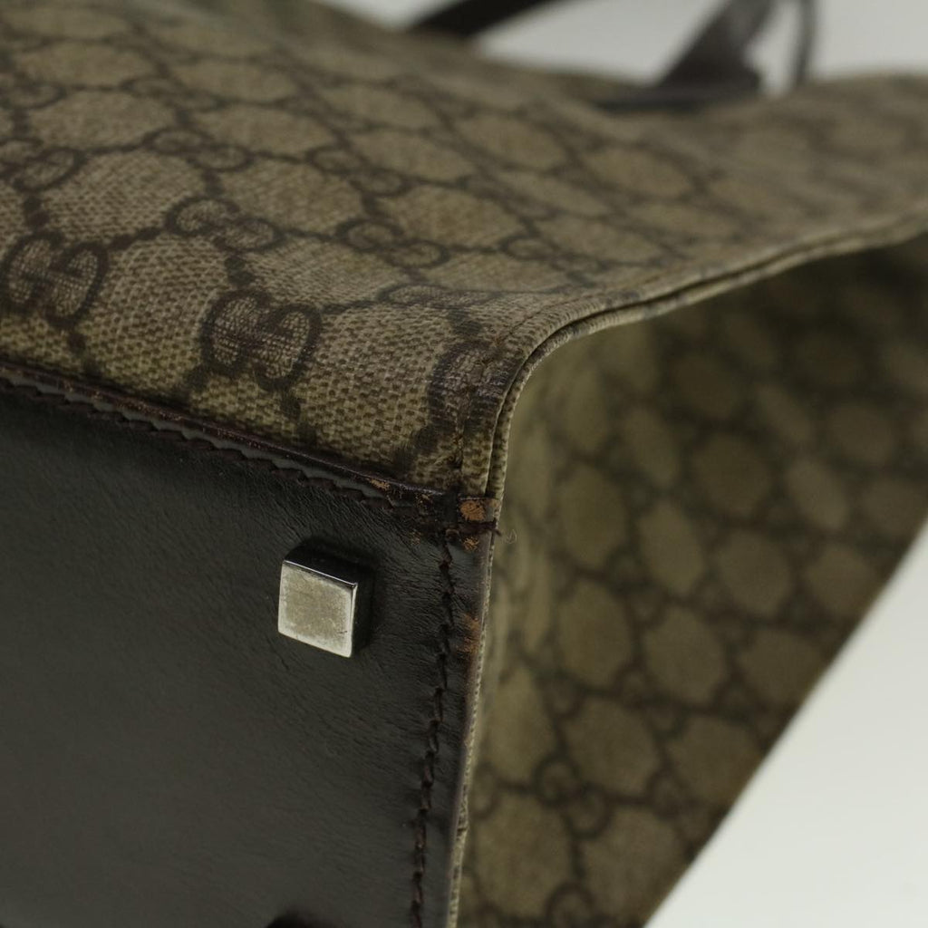 GUCCI GG Supreme Tote Bag PVC Leather Beige 91249 bs9532