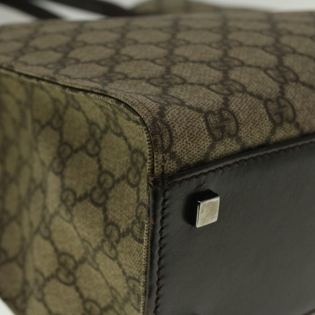 GUCCI GG Supreme Tote Bag PVC Leather Beige 91249 bs9532