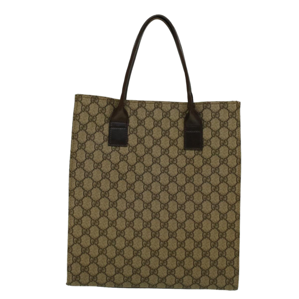 GUCCI GG Supreme Tote Bag PVC Leather Beige 91249 bs9532