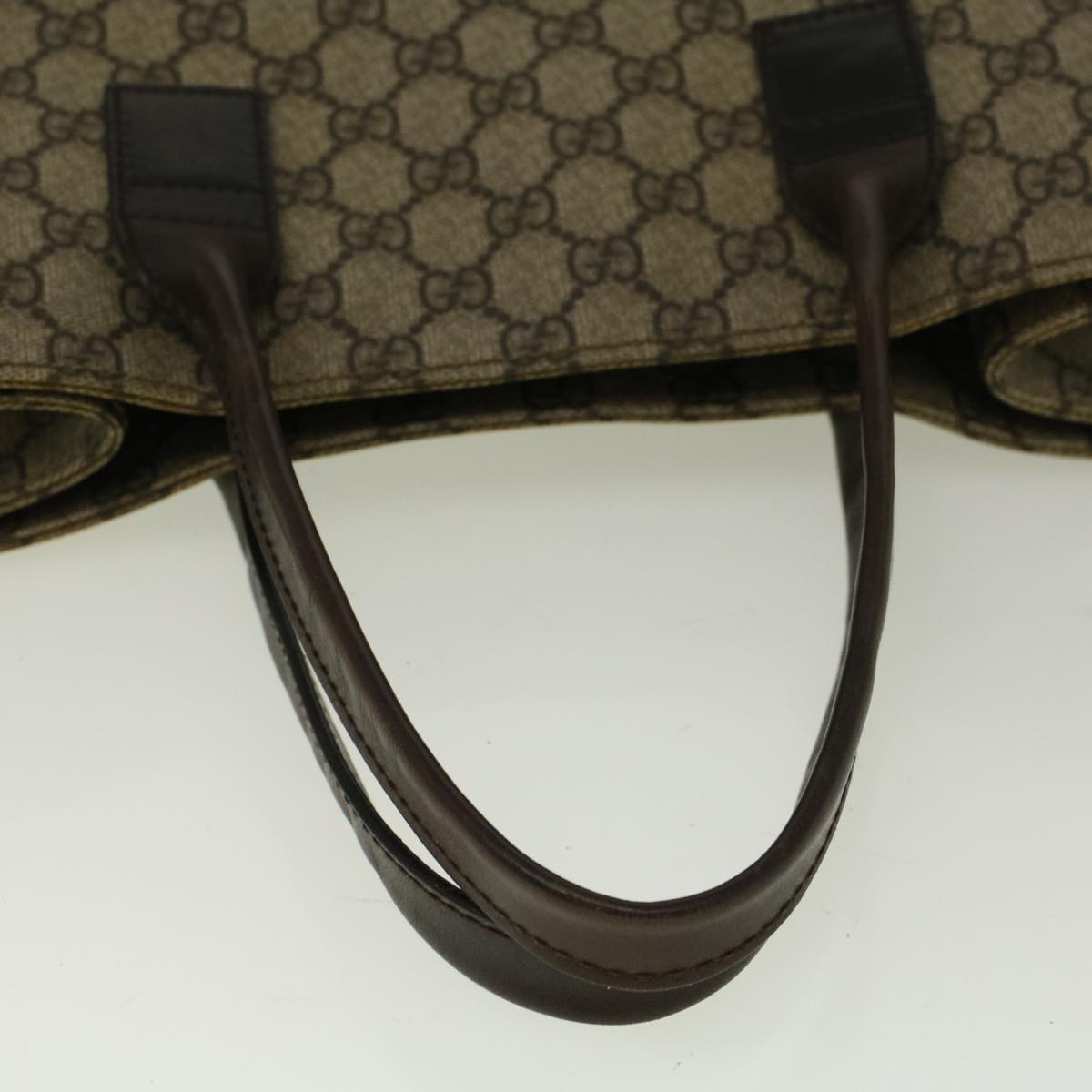 GUCCI GG Supreme Tote Bag PVC Leather Beige 91249 bs9532