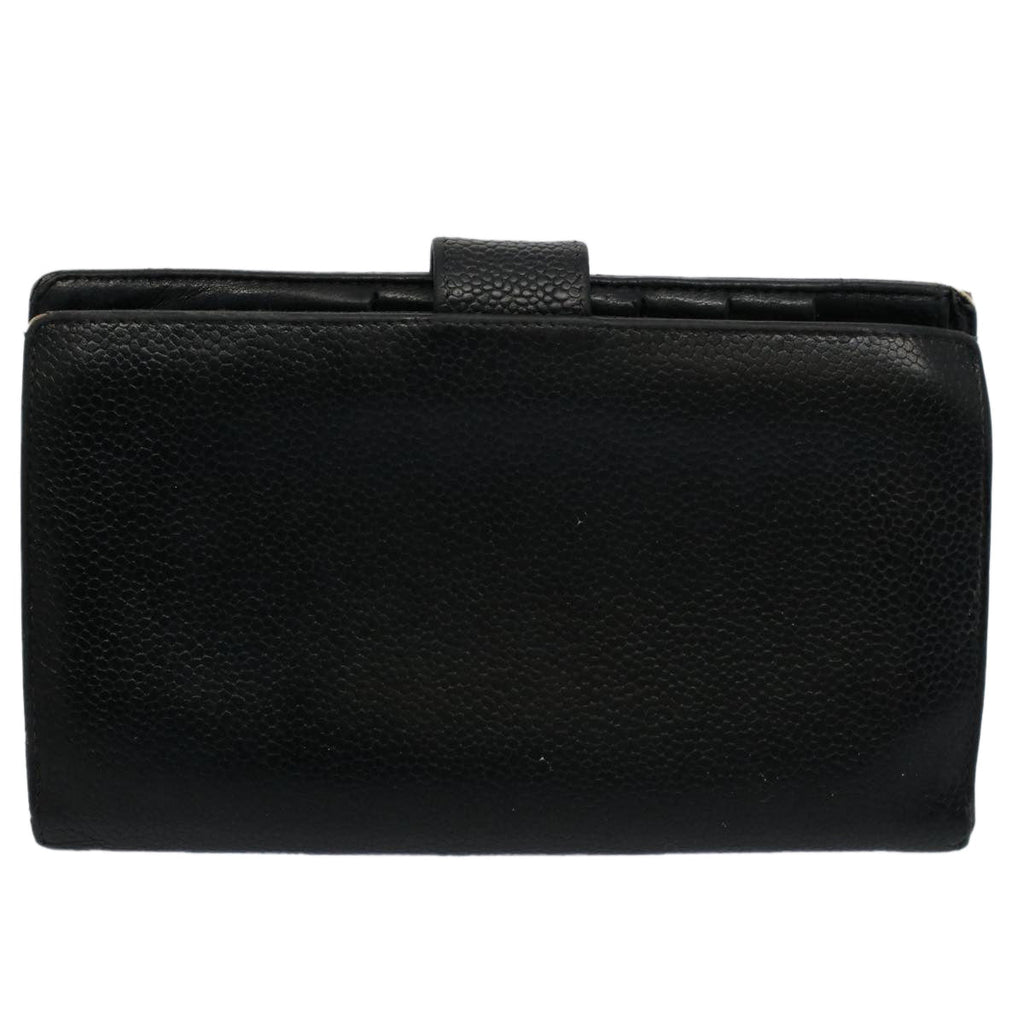 CHANEL Wallet Caviar Skin Black CC bs9539