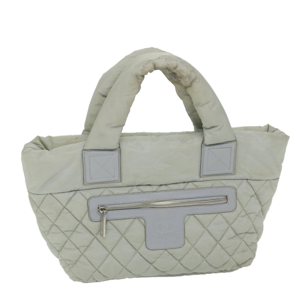 CHANEL Cococoon Hand Bag Nylon Gray CC bs9551